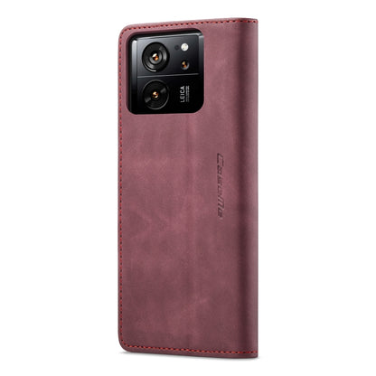 For Xiaomi 13T/13T Pro CaseMe 013 Multifunctional Horizontal Flip Leather Phone Case(Wine Red) by CaseMe