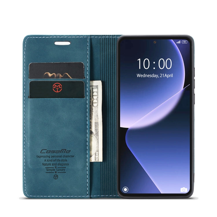 For Xiaomi 13T/13T Pro CaseMe 013 Multifunctional Horizontal Flip Leather Phone Case(Blue) - Xiaomi Cases by CaseMe | Online Shopping UK | buy2fix