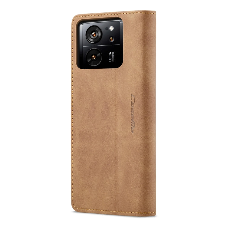 For Xiaomi 13T/13T Pro CaseMe 013 Multifunctional Horizontal Flip Leather Phone Case(Brown) by CaseMe