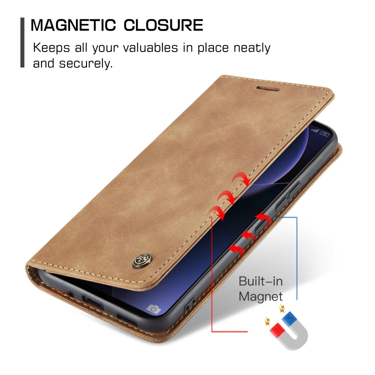 For Xiaomi 13T/13T Pro CaseMe 013 Multifunctional Horizontal Flip Leather Phone Case(Brown) by CaseMe