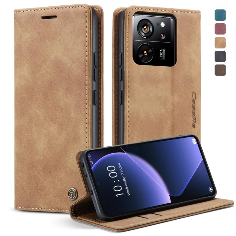 For Xiaomi 13T/13T Pro CaseMe 013 Multifunctional Horizontal Flip Leather Phone Case(Brown) by CaseMe