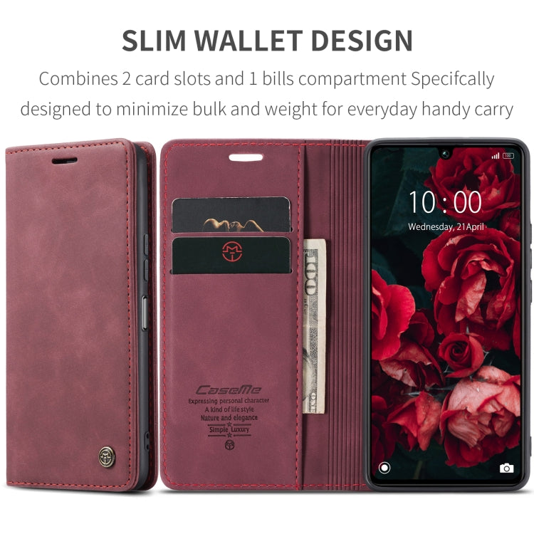 For Xiaomi Redmi 13C 4G Global / 13C 5G CaseMe 013 Multifunctional Horizontal Flip Leather Phone Case(Wine Red) - 13C Cases by CaseMe | Online Shopping UK | buy2fix