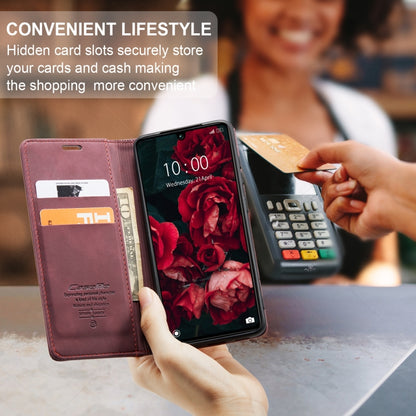 For Xiaomi Redmi 13C 4G Global / 13C 5G CaseMe 013 Multifunctional Horizontal Flip Leather Phone Case(Wine Red) by CaseMe