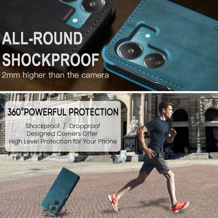 For Xiaomi Redmi 13C 4G Global / 13C 5G CaseMe 013 Multifunctional Horizontal Flip Leather Phone Case(Blue) by CaseMe