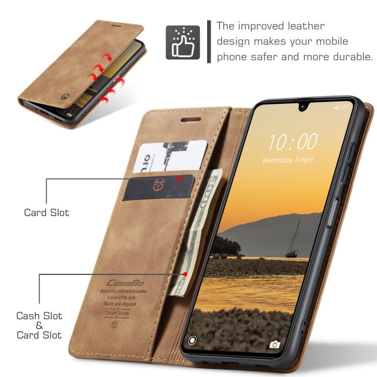 For Xiaomi Redmi 13C 4G Global / 13C 5G CaseMe 013 Multifunctional Horizontal Flip Leather Phone Case(Brown) by CaseMe