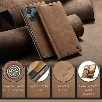 For Xiaomi Redmi 13C 4G Global / 13C 5G CaseMe 013 Multifunctional Horizontal Flip Leather Phone Case(Brown) by CaseMe