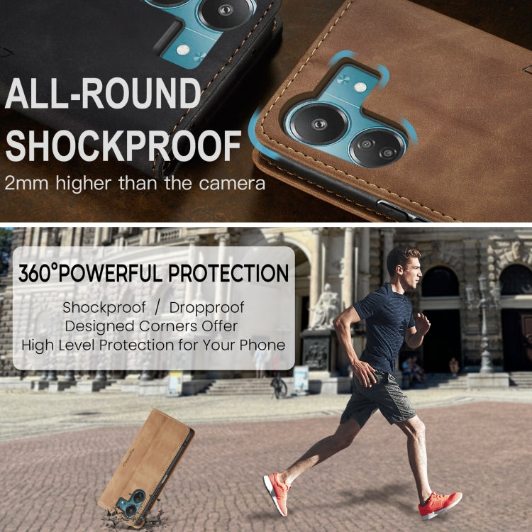 For Xiaomi Redmi 13C 4G Global / 13C 5G CaseMe 013 Multifunctional Horizontal Flip Leather Phone Case(Brown) by CaseMe