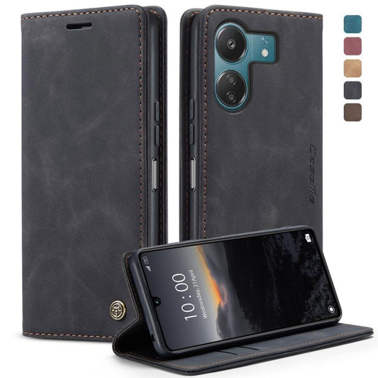 For Xiaomi Redmi 13C 4G Global / 13C 5G CaseMe 013 Multifunctional Horizontal Flip Leather Phone Case(Black) by CaseMe