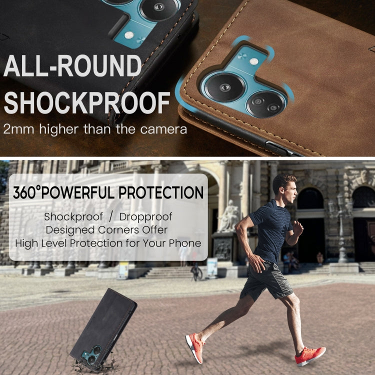 For Xiaomi Redmi 13C 4G Global / 13C 5G CaseMe 013 Multifunctional Horizontal Flip Leather Phone Case(Black) by CaseMe