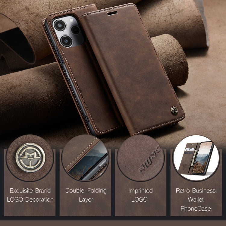 For Xiaomi Redmi 12 4G / 12 5G／Note 12R CaseMe 013 Multifunctional Horizontal Flip Leather Phone Case(Coffee) by CaseMe