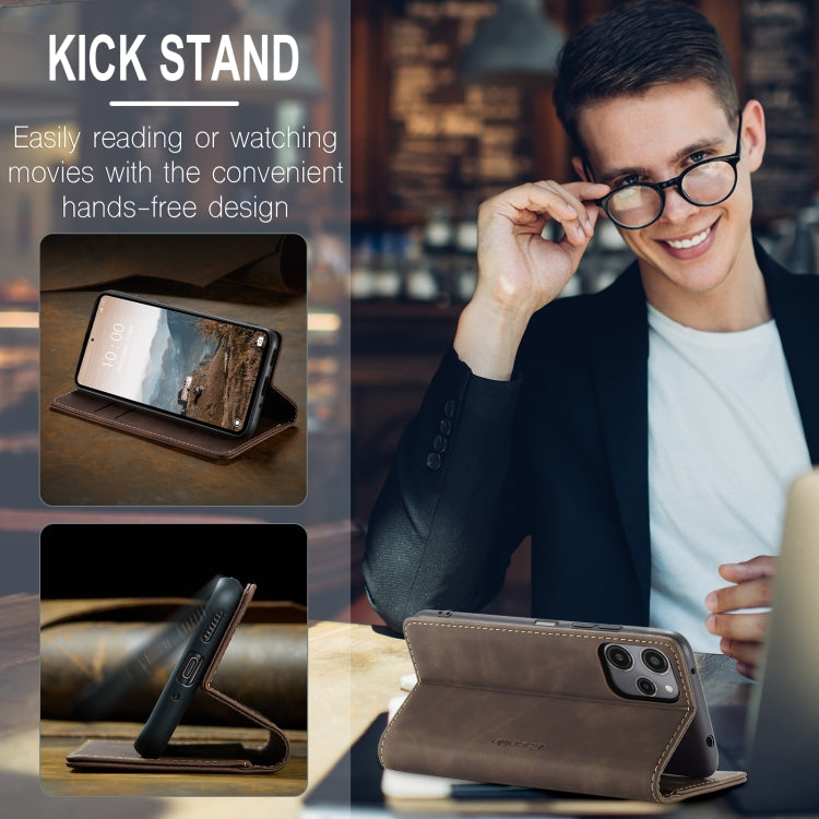 For Xiaomi Redmi 12 4G / 12 5G／Note 12R CaseMe 013 Multifunctional Horizontal Flip Leather Phone Case(Coffee) by CaseMe