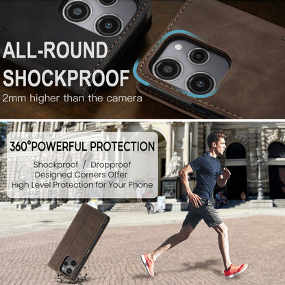 For Xiaomi Redmi 12 4G / 12 5G／Note 12R CaseMe 013 Multifunctional Horizontal Flip Leather Phone Case(Coffee) by CaseMe