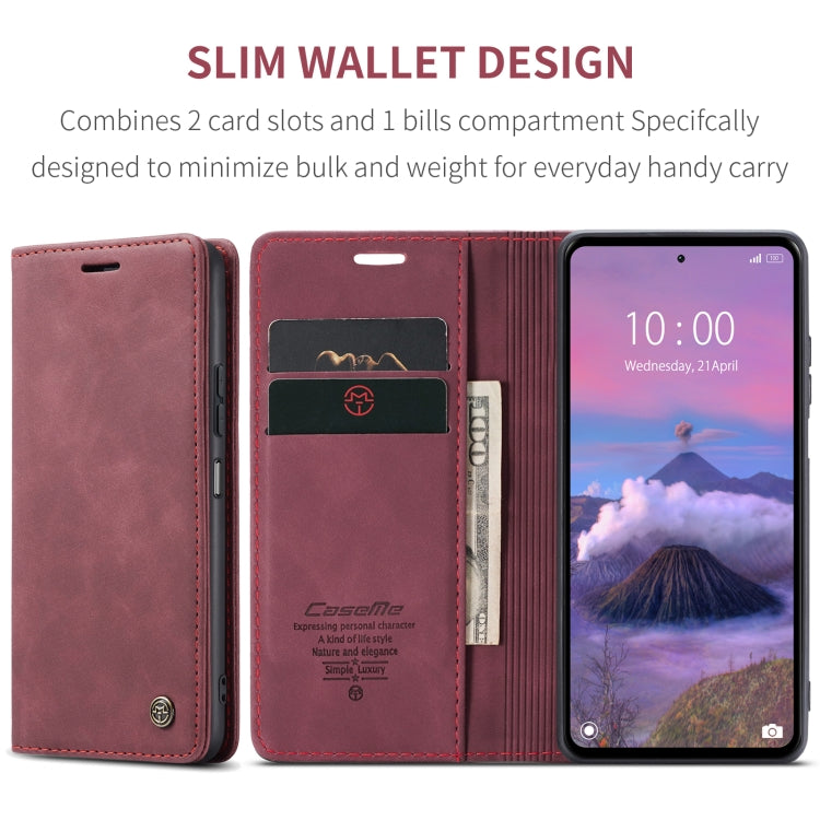 For Xiaomi Redmi 12 4G / 12 5G／Note 12R CaseMe 013 Multifunctional Horizontal Flip Leather Phone Case(Wine Red) by CaseMe