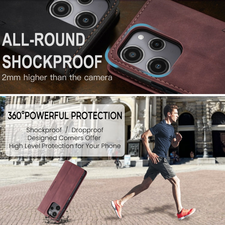 For Xiaomi Redmi 12 4G / 12 5G／Note 12R CaseMe 013 Multifunctional Horizontal Flip Leather Phone Case(Wine Red) by CaseMe