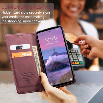 For Xiaomi Redmi 12 4G / 12 5G／Note 12R CaseMe 013 Multifunctional Horizontal Flip Leather Phone Case(Wine Red) by CaseMe