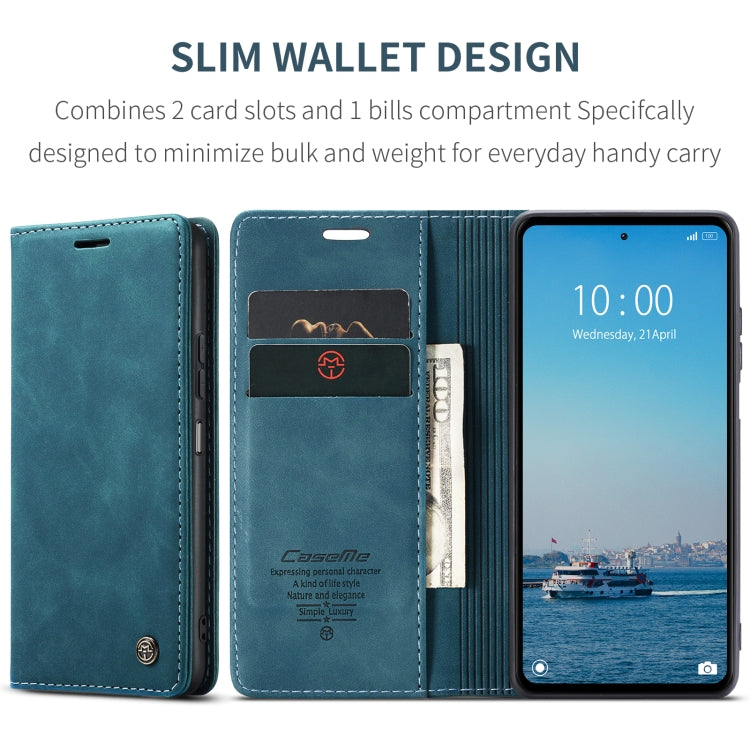 For Xiaomi Redmi 12 4G / 12 5G／Note 12R CaseMe 013 Multifunctional Horizontal Flip Leather Phone Case(Blue) by CaseMe