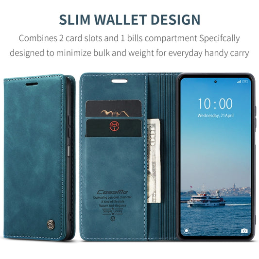 For Xiaomi Redmi 12 4G / 12 5G／Note 12R CaseMe 013 Multifunctional Horizontal Flip Leather Phone Case(Blue) by CaseMe