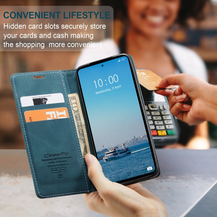 For Xiaomi Redmi 12 4G / 12 5G／Note 12R CaseMe 013 Multifunctional Horizontal Flip Leather Phone Case(Blue) by CaseMe