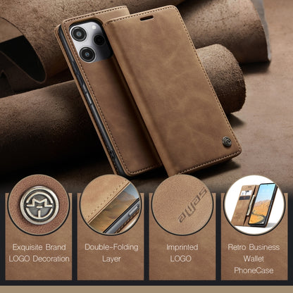 For Xiaomi Redmi 12 4G / 12 5G／Note 12R CaseMe 013 Multifunctional Horizontal Flip Leather Phone Case(Brown) by CaseMe