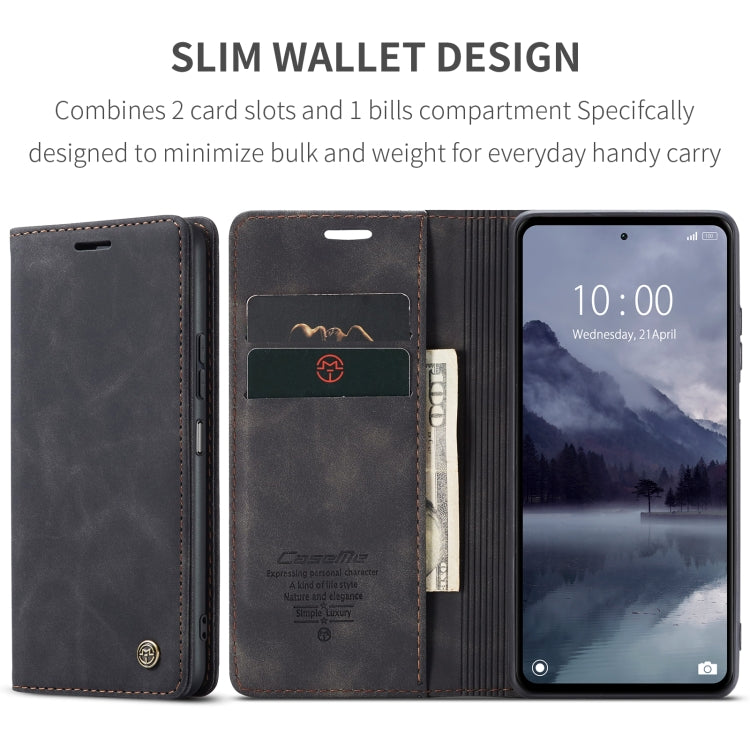 For Xiaomi Redmi 12 4G / 12 5G／Note 12R CaseMe 013 Multifunctional Horizontal Flip Leather Phone Case(Black) by CaseMe