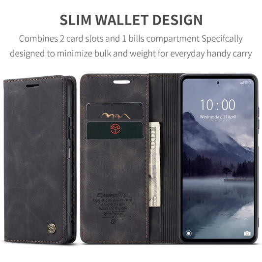For Xiaomi Redmi 12 4G / 12 5G／Note 12R CaseMe 013 Multifunctional Horizontal Flip Leather Phone Case(Black) by CaseMe