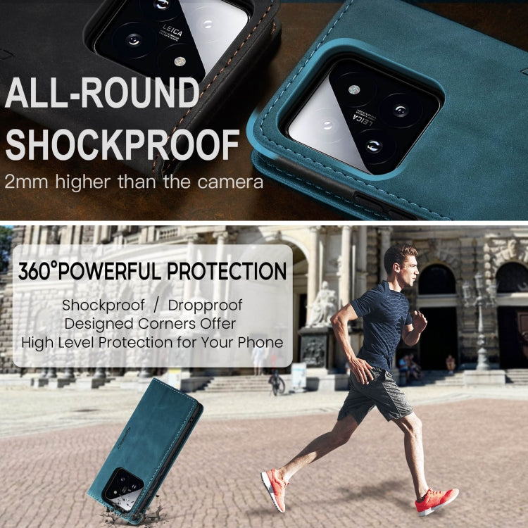 For Xiaomi 14 CaseMe 013 Multifunctional Horizontal Flip Leather Phone Case(Blue) by CaseMe