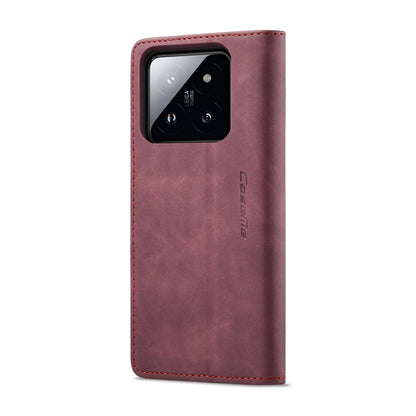 For Xiaomi 14 Pro CaseMe 013 Multifunctional Horizontal Flip Leather Phone Case(Wine Red) by CaseMe