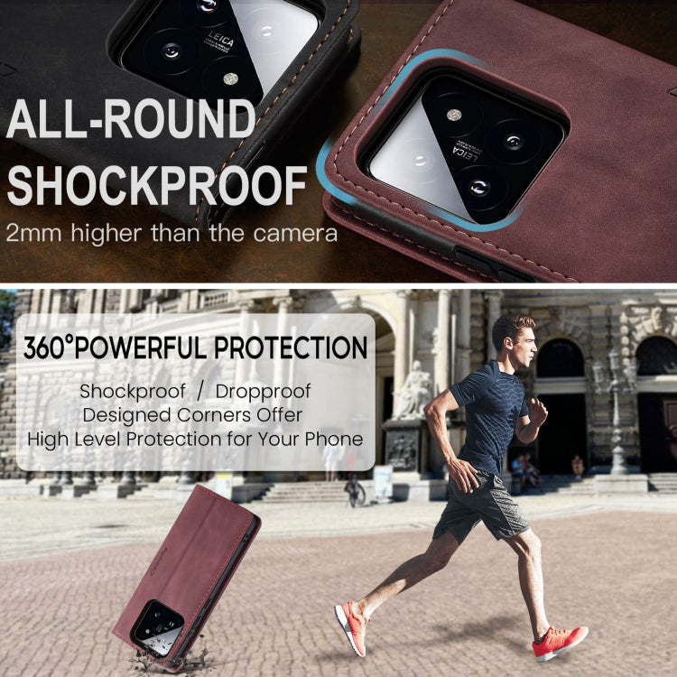 For Xiaomi 14 Pro CaseMe 013 Multifunctional Horizontal Flip Leather Phone Case(Wine Red) by CaseMe