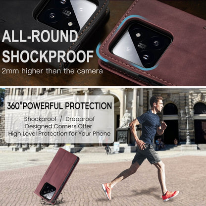 For Xiaomi 14 Pro CaseMe 013 Multifunctional Horizontal Flip Leather Phone Case(Wine Red) by CaseMe