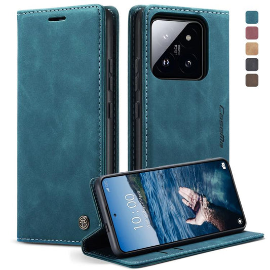 For Xiaomi 14 Pro CaseMe 013 Multifunctional Horizontal Flip Leather Phone Case(Blue) by CaseMe