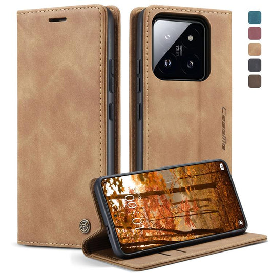 For Xiaomi 14 Pro CaseMe 013 Multifunctional Horizontal Flip Leather Phone Case(Brown) by CaseMe