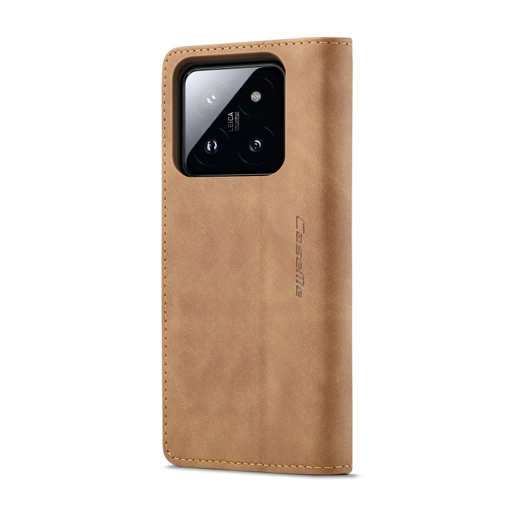 For Xiaomi 14 Pro CaseMe 013 Multifunctional Horizontal Flip Leather Phone Case(Brown) by CaseMe