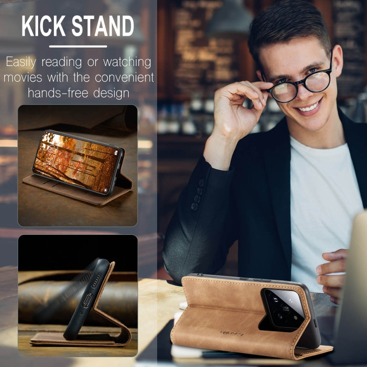 For Xiaomi 14 Pro CaseMe 013 Multifunctional Horizontal Flip Leather Phone Case(Brown) by CaseMe