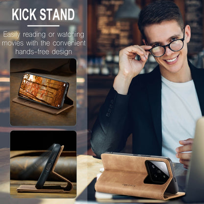 For Xiaomi 14 Pro CaseMe 013 Multifunctional Horizontal Flip Leather Phone Case(Brown) by CaseMe