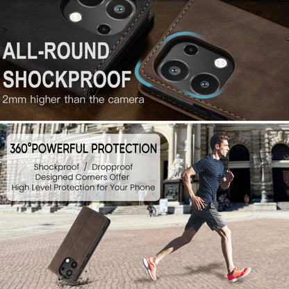 For Xiaomi Redmi Note 13 4G CaseMe 013 Multifunctional Horizontal Flip Leather Phone Case(Coffee) by CaseMe