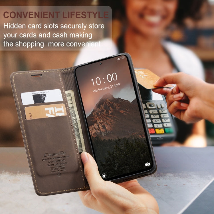 For Xiaomi Redmi Note 13 4G CaseMe 013 Multifunctional Horizontal Flip Leather Phone Case(Coffee) by CaseMe