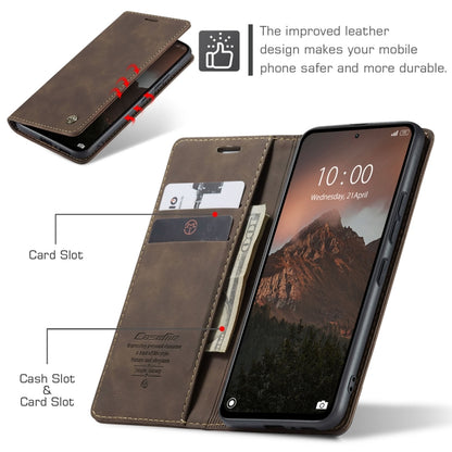 For Xiaomi Redmi Note 13 4G CaseMe 013 Multifunctional Horizontal Flip Leather Phone Case(Coffee) by CaseMe