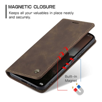 For Xiaomi Redmi Note 13 4G CaseMe 013 Multifunctional Horizontal Flip Leather Phone Case(Coffee) by CaseMe
