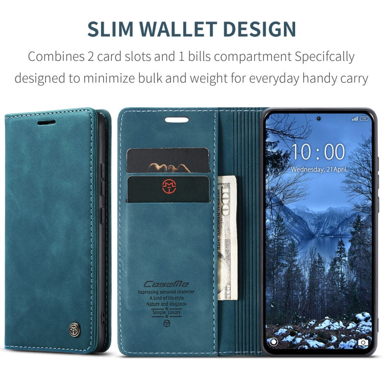 For Xiaomi Redmi Note 13 4G CaseMe 013 Multifunctional Horizontal Flip Leather Phone Case(Blue) by CaseMe