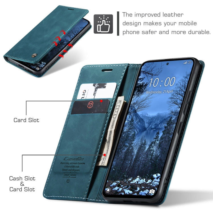 For Xiaomi Redmi Note 13 4G CaseMe 013 Multifunctional Horizontal Flip Leather Phone Case(Blue) by CaseMe