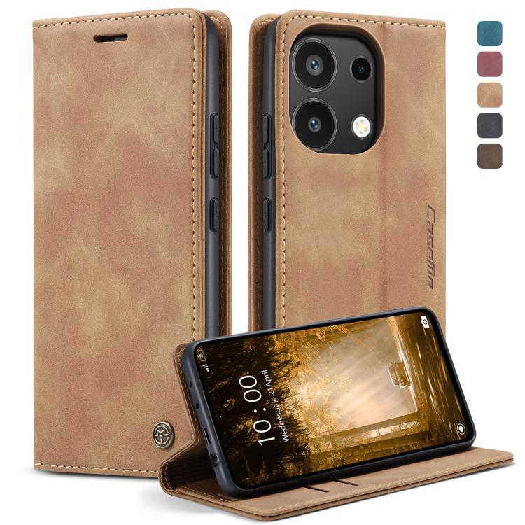 For Xiaomi Redmi Note 13 4G CaseMe 013 Multifunctional Horizontal Flip Leather Phone Case(Brown) by CaseMe