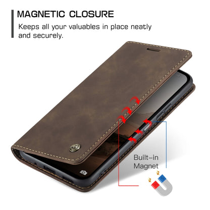 For Xiaomi Redmi Note 13 5G CaseMe 013 Multifunctional Horizontal Flip Leather Phone Case(Coffee) by CaseMe