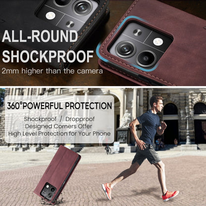For Xiaomi Redmi Note 13 5G CaseMe 013 Multifunctional Horizontal Flip Leather Phone Case(Wine Red) by CaseMe