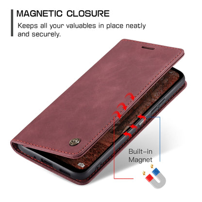 For Xiaomi Redmi Note 13 5G CaseMe 013 Multifunctional Horizontal Flip Leather Phone Case(Wine Red) by CaseMe