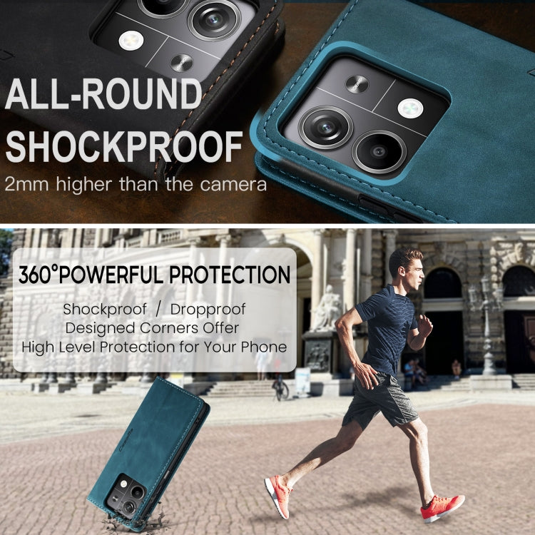 For Xiaomi Redmi Note 13 5G CaseMe 013 Multifunctional Horizontal Flip Leather Phone Case(Blue) by CaseMe