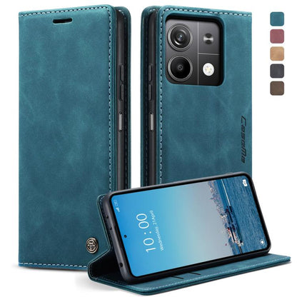 For Xiaomi Redmi Note 13 5G CaseMe 013 Multifunctional Horizontal Flip Leather Phone Case(Blue) by CaseMe