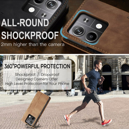 For Xiaomi Redmi Note 13 5G CaseMe 013 Multifunctional Horizontal Flip Leather Phone Case(Brown) by CaseMe
