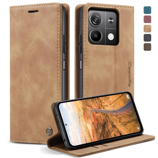 For Xiaomi Redmi Note 13 5G CaseMe 013 Multifunctional Horizontal Flip Leather Phone Case(Brown) by CaseMe