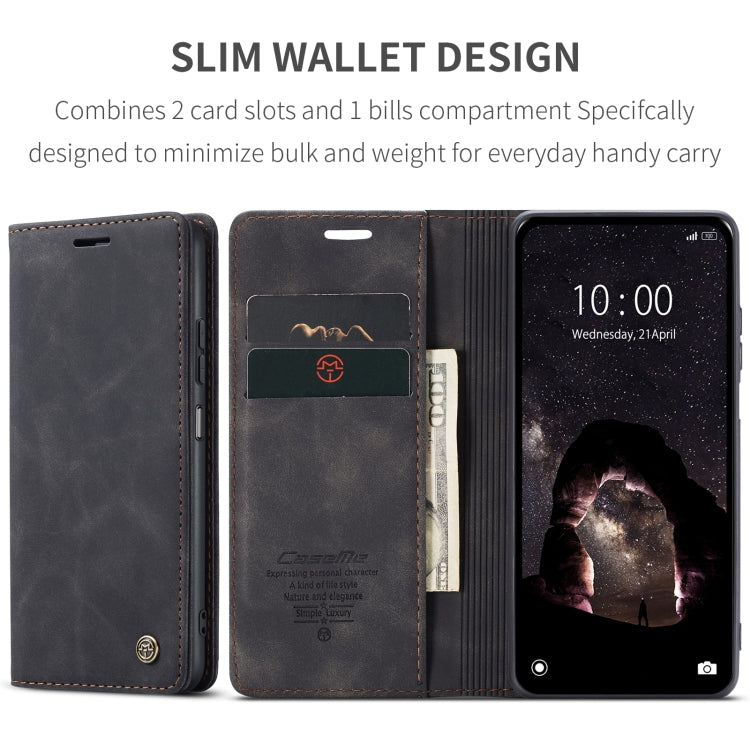 For Xiaomi Redmi Note 13 5G CaseMe 013 Multifunctional Horizontal Flip Leather Phone Case(Black) by CaseMe