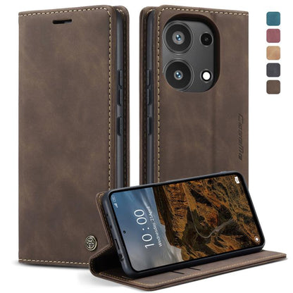 For Xiaomi Redmi Note 13 Pro 4G CaseMe 013 Multifunctional Horizontal Flip Leather Phone Case(Coffee) by CaseMe